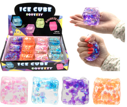 Slow Rise Glitter Kubus - 6 cm - Zacht - Display