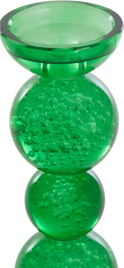 Kaarsenhouder Ø9,5x34 cm ITINGA glas bubbel groen