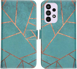 iMoshion Hoesje Geschikt voor Samsung Galaxy A33 Hoesje Met Pasjeshouder - iMoshion Design Softcase Bookcase - Blauw / Blue Graphic