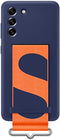 Samsung Galaxy S21 FE - Silicone Cover met Strap - Blauw