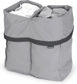 Brabantia Bo Waszak 2 x 45L - Vervangende tas voor Bo Wasmand - Twee compartimenten - Grijs (2 stuks)