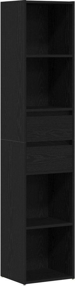 vidaXL - Boekenkast - Modulair - Zwart - Eik - 36x30x171 - cm - Bewerkt - hout