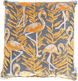 Zuiver Kylie - Kussen - Flamingo's en palmbladeren - Geel