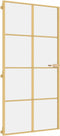vidaXL - Binnendeur - smal - 102,5x201,5 - cm - gehard - glas - en - aluminium - goud