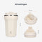 Castagnola Thermosbeker - Koffiebeker To Go - Dubbelwandig - 380 ML - RVS - Offwhite - Octagon