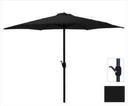 Parasol Zwart Ø300 cm voor Tuin en Terras | met Handig Opdraaisysteem