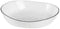 Broste Copenhagen - Servies kom - Wit porselein zwarte rand - W18,2 x L20 x H4 cm