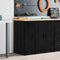 vidaXL - Garagekast - 30x51x85 - cm - massief - grenenhout - zwart