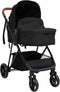 vidaXL 3-in-1 Kinderwagen - Stalen frame - Verstelbaar zitje - Antraciet zwart