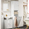 SoBuy BZR124-W - Hoge Badkamerkast - Slank ontwerp met wasmand - Wit 40x170x38 cm