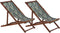ANZIO - Strandstoel set van 2 - Donkerhout/Pelikaan - Polyester