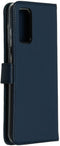 Selencia Galaxy S20 - Echt Lederen Bookcase - Ruimte voor 3 pasjes - Blauw