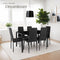 tectake® Set van 6 eetkamerstoelen - Kunstleren stoelen met hoge rugleuning - Minimalistisch design - Zwart (set van 6)