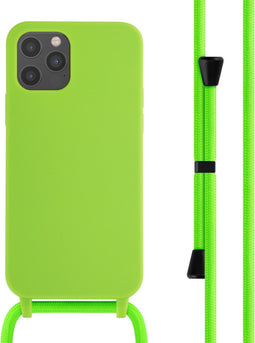 imoshion Hoesje Geschikt voor iPhone 12 Pro / 12 Hoesje Met Koord - imoshion Siliconen hoesje met koord - Groen