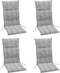 Summerset Brighton - 4-delige Tuinkussenset hoge rug - Grey *4 halen = 1 betalen