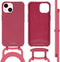 iMoshion Hoesje Geschikt voor iPhone 14 Hoesje Met Koord - iMoshion Color Backcover met afneembaar koord - Donkerrood
