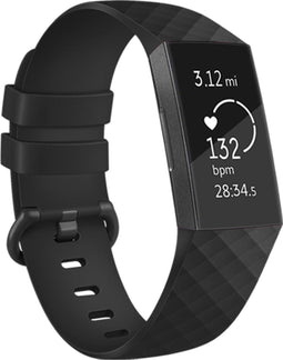 imoshion Siliconen bandje - Geschikt voor Fitbit Charge 4, Charge 3 - Zwart - One Size