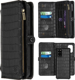 iMoshion Hoesje Geschikt voor Samsung Galaxy S20 Plus Hoesje Met Pasjeshouder - iMoshion 2-in-1 Wallet Bookcase design - Zwart / Crocodile