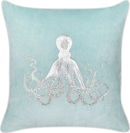 LAMINARIA - Sierkussen - Blauw - 45 x 45 cm - Fluweel