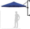 vidaXL - Wandparasol - met - metalen - paal - 300 - cm - blauw