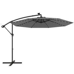 Coast Zweefparasol - Tuinparasol met LED-verlichting - Ø300 cm - Grijs
