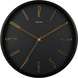 Wall clock Belle Numbers metal black