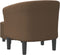 Kuipstoel met voetenbankje stof bruin