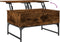 vidaXL - Salontafel - 70x50x40 - cm - bewerkt - hout - en - metaal - gerookt - eiken