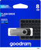 Goodram UTS2 - USB flash drive 8 GB USB 2.0 - Draaisysteem - Zwart