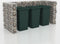 vidaXL - Schanskorf - drievoudige - vuilnisbak - ombouw - 250x100x120 - cm - staal