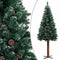 vidaXL - Kerstboom - met - echt - hout - en - sneeuw - smal - 150 - cm - groen