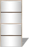 vidaXL - Schoenenkast - met - 4 - spiegels - 63x17x134 - cm - eikenhout