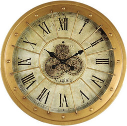 Grote Wandklok XL - Klok goud - Tandwiel klok 80 cm