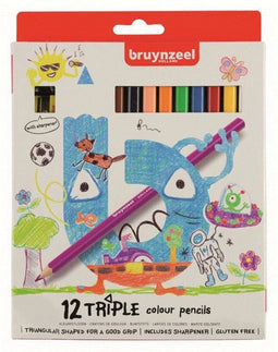 Bruynzeel 12 triple coloured pencils