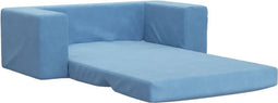 vidaXL Kinderslaapbank 2-zits zacht pluche blauw