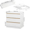 Woltu Luiercommode - 2-in-1 met 3 lades - Ergonomisch 86 cm - Wit en Eiken