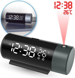 Nuvance Digitale Wekker - Projectiefunctie - Dubbel Alarm - USB-Oplaadpoort - Zwart