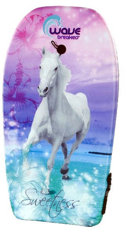 AxiHandel Paard - Bodyboard 83 cm - Inclusief koord met polsband - Blauw/Wit/Paar