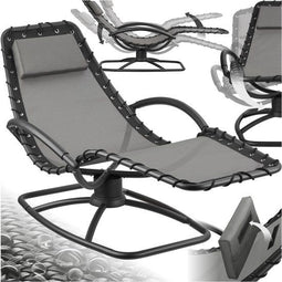 tectake® Ligstoel Toulon - Ergonomische Ligstoel met Schommelfunctie - Grijs