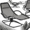 tectake® Ligstoel Toulon - Ergonomische Ligstoel met Schommelfunctie - Grijs