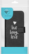 iMoshion Hoesje Geschikt voor iPhone 12 Pro / 12 Hoesje Met Pasjeshouder - iMoshion Design Softcase Bookcase - Wit / Zwart / Live Laugh Love