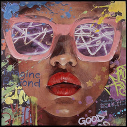 Schilderij Canvas Vrouw 100 x 3,5 x 100 cm