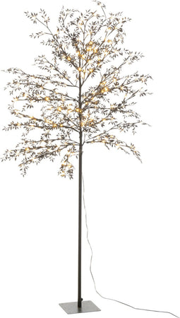 J-Line boom Blaadjes Glitter - metaal - zwart - medium - LED