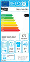BEKO DH8733GA0 - Warmtepompdroger - 8 kg trommelinhoud - 16 programma's