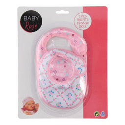 Johntoy Slabbetjes Baby Rose Roze 2 Stuks - Slabbetje voor Baby Pop
