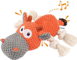 Hondenknuffel - Interactief piepspeelgoed voor honden - Teddy - Stoer hondenkauwspeelgoed - Met katoenen materiaal en gekreukt papier - Hondenspeelgoed voor grote en kleine honden