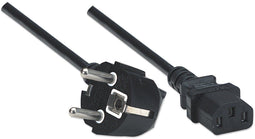 Manhattan - Stroom Aansluitkabel - Euro 2-pin plug (CEE 7/4) naar C13 Female 1,8m Zwart