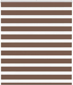 vidaXL - Zebra - rolgordijn - 135x100 - cm - stofbreedte - 130,9cm - polyester - bruin