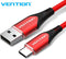 Vention USB C - Data en Laadkabel 3A - Rood - 1.5 Meter