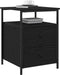 vidaXL - Nachtkastje - Zwart - Eiken - 44x45x60 - cm - Engineered - Wood - en - Staal